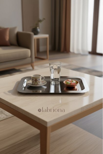 Shiny Silver/Gold Color 6-Piece Luxury Short Baton Tray 14X24 cm – Tea Coffee and Promise Engagement Tray