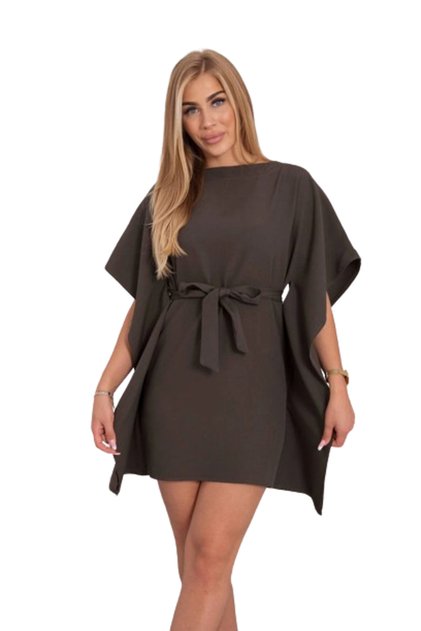Rochie kaki supradimensionată cu imprimeu de liliac