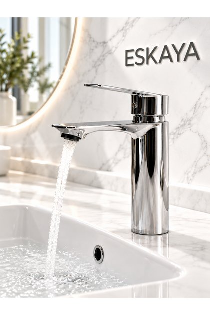 Eskaya Chrome Fixed Hot Cold Fixed Body Bathroom Sink Faucet Chrome Series
