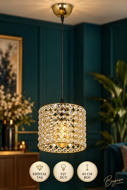 Deha Tekli Gold, Modern Avize, Tekli Dekoratif Avize, Gold Avize, Tavan Aydınlatma, Hol ve Koridor Avizesi, Antre Aydınlatması