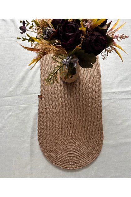Gold Wicker Jute Runner, American Table Runner, Supla, Tablecloth, Coffee Table Cover, Presentation 100X30 cm