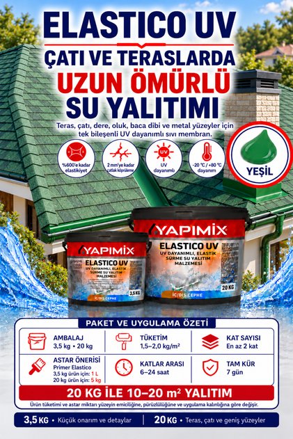 Elastico Uv - Uv Dayanımlı Teras Dam Çatı Dere Oluk Sürme Su Yalıtım Malzemesi