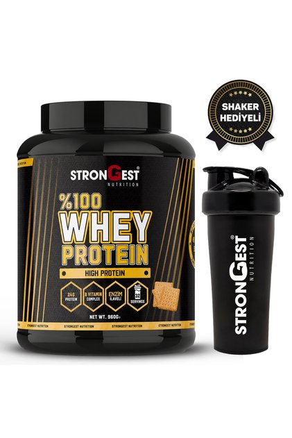 Whey Protein 960 Gr 32 Servings Biscuit Flavored 100% Whey Protein Powder
