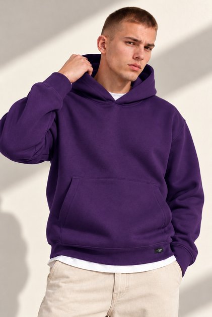 Oversize Purple Hoodie - Unisex