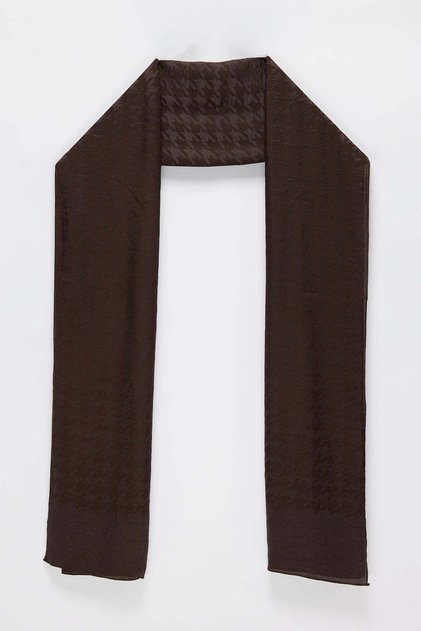 Houndstooth Patterned Jacquard Rectangular Shawl