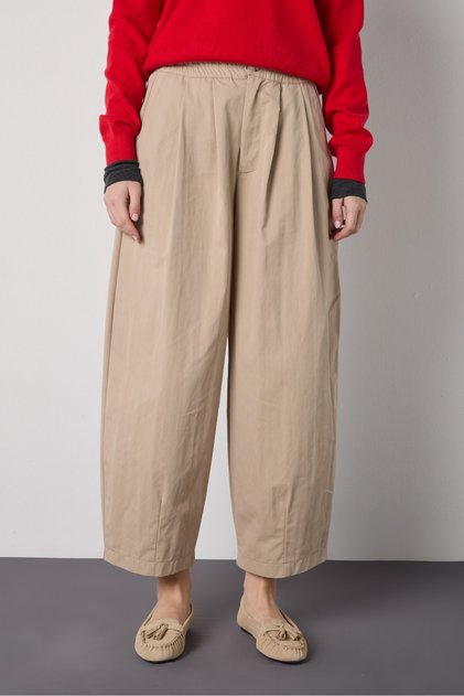 Women's Stone Waist Elasticized Loose Cut Premium Trousers 32030
