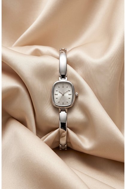 Madame Women's Steel Watch Silver Color Vintage Old Money Luxury Elegant Stylish Square Case Women's Wristwatch | Limited Edition 2026