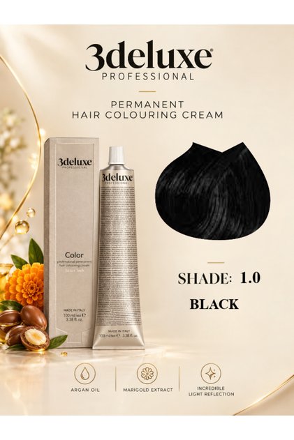 Hair Color Cream With Argan Oil & Marigold Extract Black 100ml 1.0