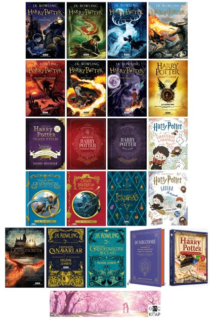 Harry Potter Evreni 21 Kitap Set - Fantastik Canavarlar - Felsefe Taşı - Ölüm Yadigarları - Dumbledore - Genç Kitap Ayraç Hediyeli