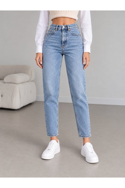 Snow Blue Ngbutika Lycra Mom Jean Pants Geenz34