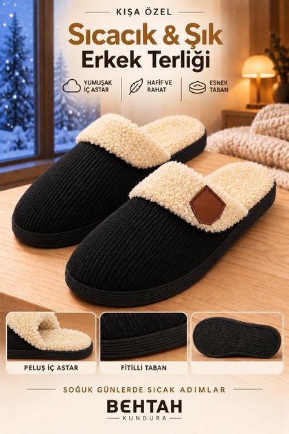 Unisex Indoor House Slippers with Plush Warm Inner Lining, Comfortable Winter Slippers, Large Size