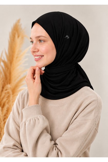 Women's Athletic Hijab Sports Hijab - Suitable for Daily and Training Use, Tie-Back Style, Black