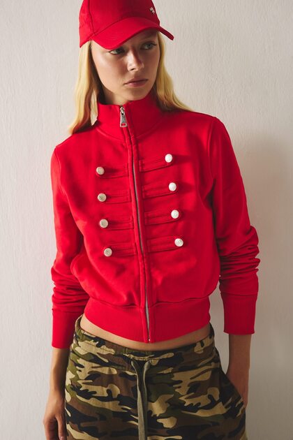 Cotton Loose Fit Long Sleeve Half Turtleneck Zippered Napoleon Cardigan I2409Ax26Au