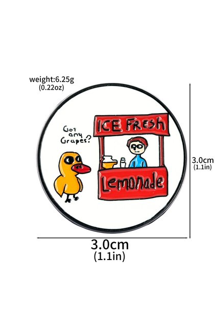 X00644 Got Any Grapes Enamel Pin Funny Story Cartoon The Duck Song Brooches Lapel Backpack Badge Pla