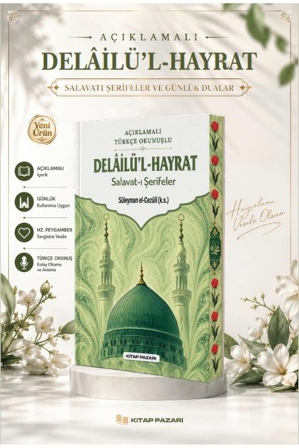 DELAİLÜL HAYRAT TÜRKÇE OKUNUŞLU VE AÇIKLAMALI selevatı şerifeler karton kapak
