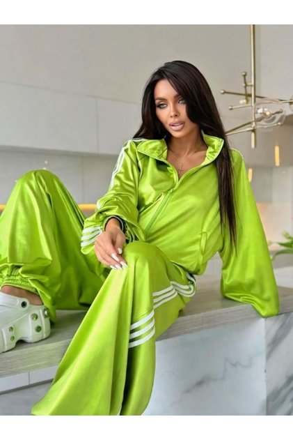 Silk Satin Zippered Top and Bottom Set