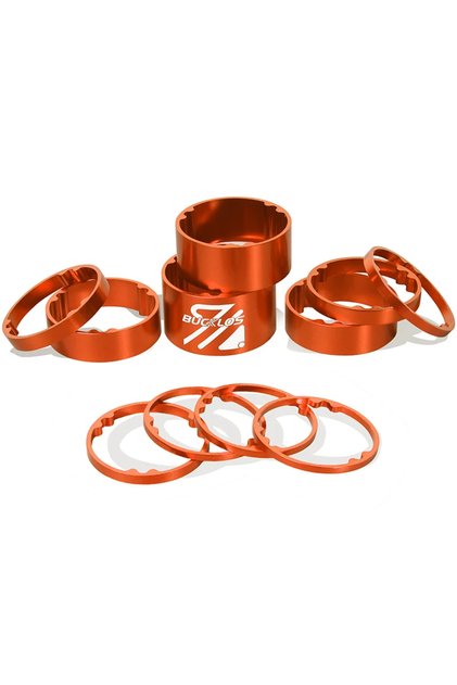 Orange 11PCS Bike Headset Spacer Bicycle Fork Stem Washer 1-1/8'' 28.6mm Aluminum Al