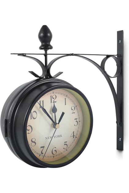 Double sided outdoor clock European-style Double-sided Wall Clock Creative Classic Clocks Monochrome for terrace