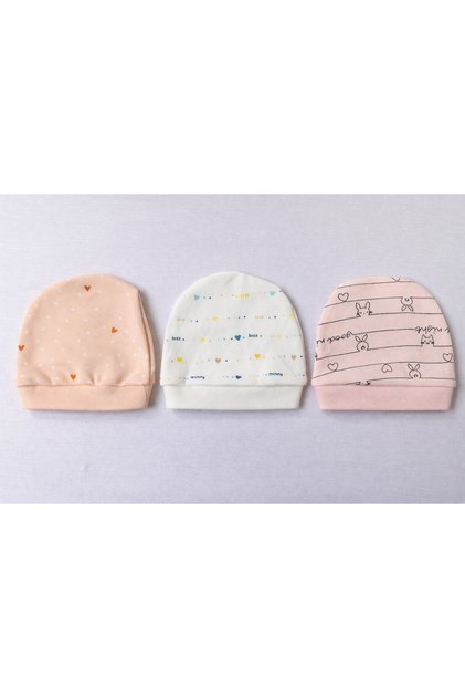 3-Piece Newborn Girl Baby Hat Set