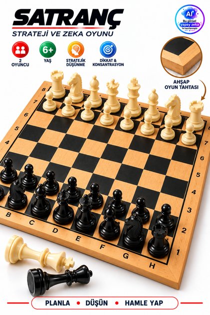 Wooden chess game - strategy and intelligence game for 2 people, attention, concentration and logic developer educational chess set 6 years+