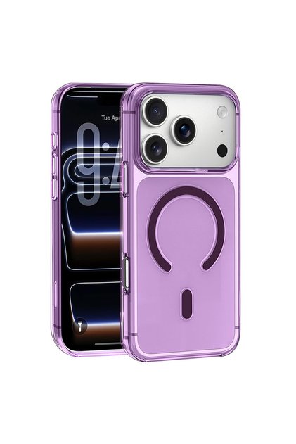 Case Compatible with Apple iPhone 17 Pro Max, Magsafe Compatible, Non-Yellowing Crystal Hard Mica Cover Purple