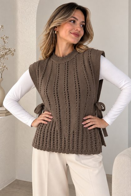 Acrylic Knitwear Sweater N521 Mink