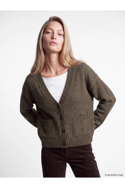 V-Neck Women's Knitwear Cardigan (W6)