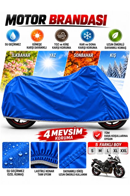 MOTORSİKLET BRANDA SU GEÇİRMEZ 4 MEVSİM MAVİ