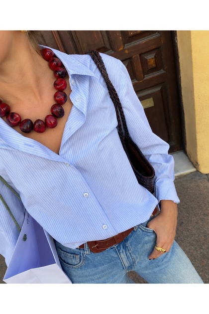 Burgundy Black Marble Patterned Large Beaded Necklace | Short Design Necklace