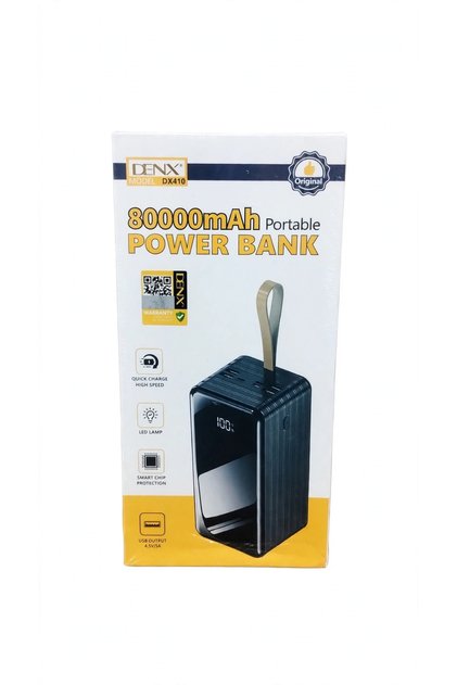 باور بنك الأصلي موديل DX410 - سعة جبارة 80000 مللي أمبير - شحن سريع QUICK CHARGE HIGH SPEED - كشاف LED LAMP - حماية ذكية SMART CHIP PROTECTION - مخرج USB 4.5V/5A قوي - شاشة رقمية - Power Bank 800