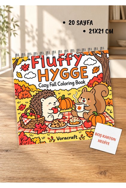 Autumn Sweet Animals Coloring Book, 21X21 cm Coloring Book 2by0024