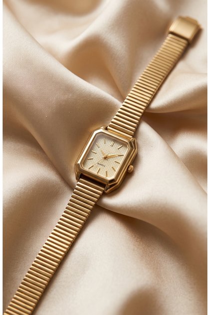 Women's Steel Watch Gold Color Premium Collection Case Vintage Luxury | Elegant Stylish Classic Old Money Women's Wristwatch | Limited Edition 2027