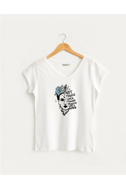 Frida Kahlo Pop Art V-Neck T-Shirt