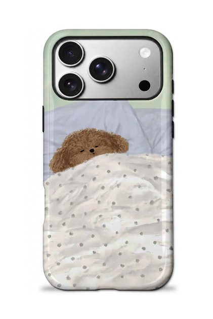 iPhone 17 Pro Compatible - Sleepy Dog, Double Layer Cover, Glossy Surface Protective Case