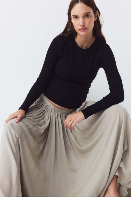 MAMA Ribbed jersey top