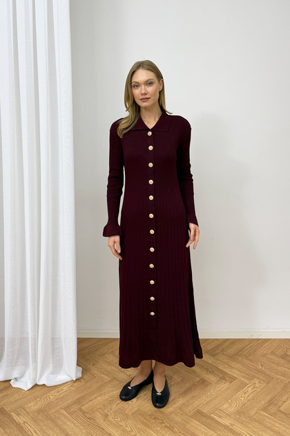 Buttoned Knitwear Dress 94-5001
