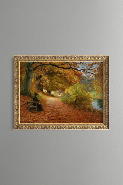 Forest Road in Autumn - Vintage Patterned Painting - Fine Model