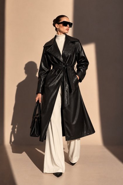 Milano Premium Leather Trench Coat