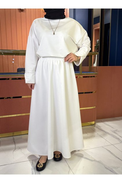 Premium Scuba Skirt White