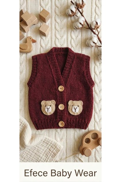 Efece Baby Hand Knitted Baby Vest