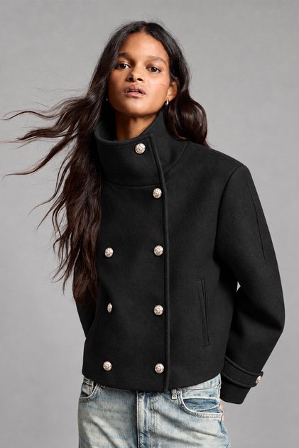 High Collar Olesa Women's Oversize Cashmere Coat Jacket