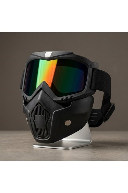 Cross Motosiklet ve Bisiklet Gözlüğü Açık Kask Maskesi Süngerli Lastikli