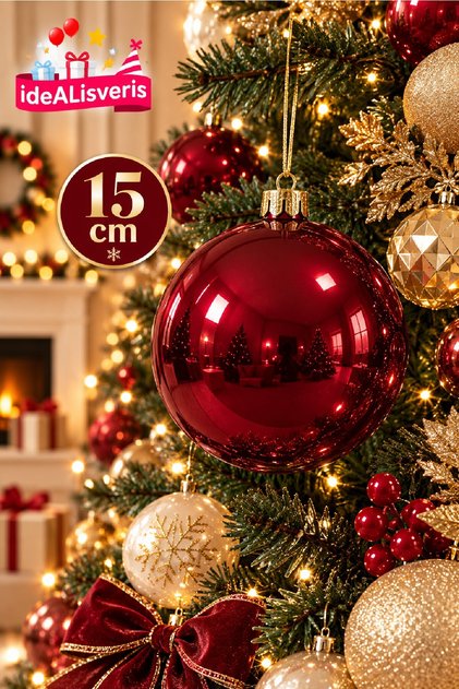 Luxury Christmas Tree Ornament 15 cm Large Decorative Ball Silver Gold Red Burgundy Color Options Christmas Tree Ornament New Year Tree Ornament