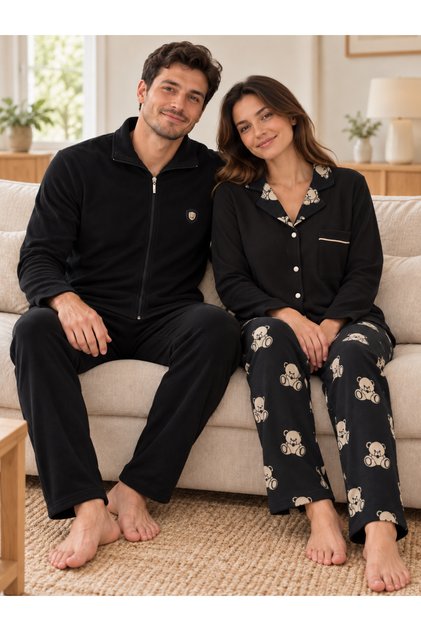 Daily Comfortable Couple Long Sleeve Pajama Set (Set of 2)