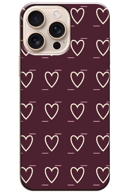 iPhone 16 Pro Max Line Heart Burgundy (Burgundy)