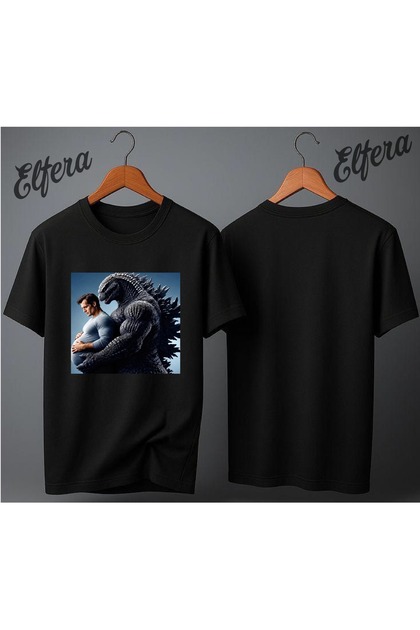 Godzilla Superman Pregnant Troll Printed Unisex T-Shirt