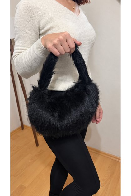 Women's Plush Shoulder Bag Faux Fur Textured Stylish Daily Bag