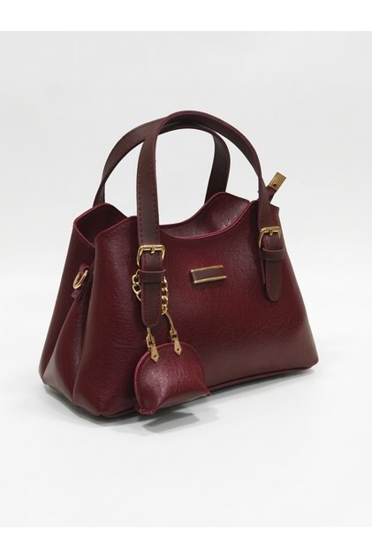 Mini Bag with Charm Detail, Long Crossbody Strap, Women's Hand and Shoulder Bag (25cm X 15cm)