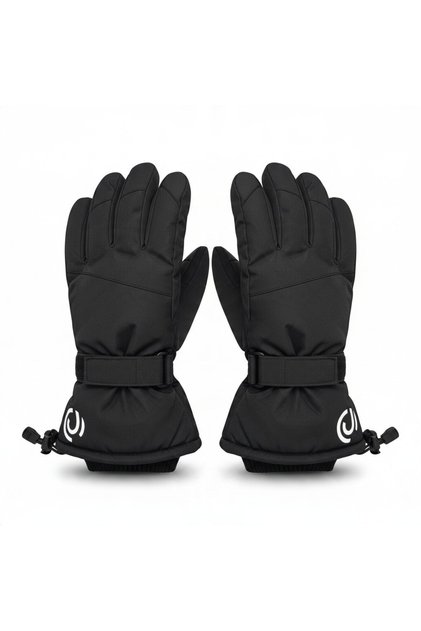Professional Men's Ski Snowboard Gloves Waterproof Windproof Plush Fur Inside Snow Gloves XL – Velcro & Stopper Drawstring