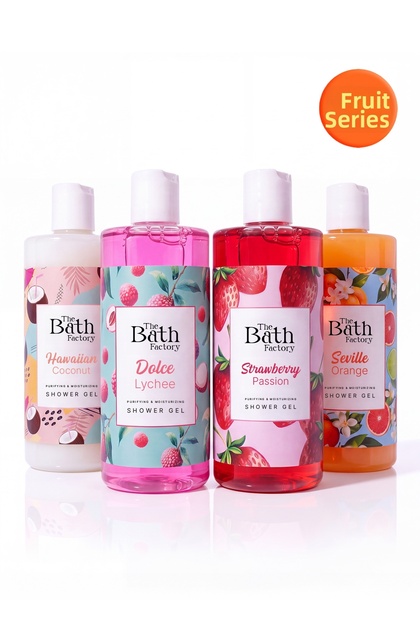 Shower Gel Set (Coconut - Lychee Flavor - Strawberry - Citrus) (4 X 400 ml)